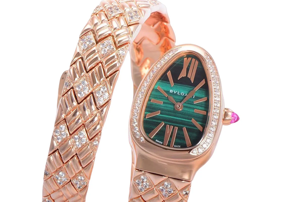 Serpenti Seduttori Watch Green Dial in Rose Gold with Diamonds