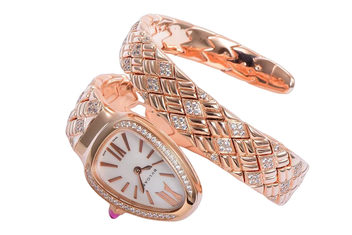Serpenti Seduttori Watch White Dial in Rose Gold with Diamonds