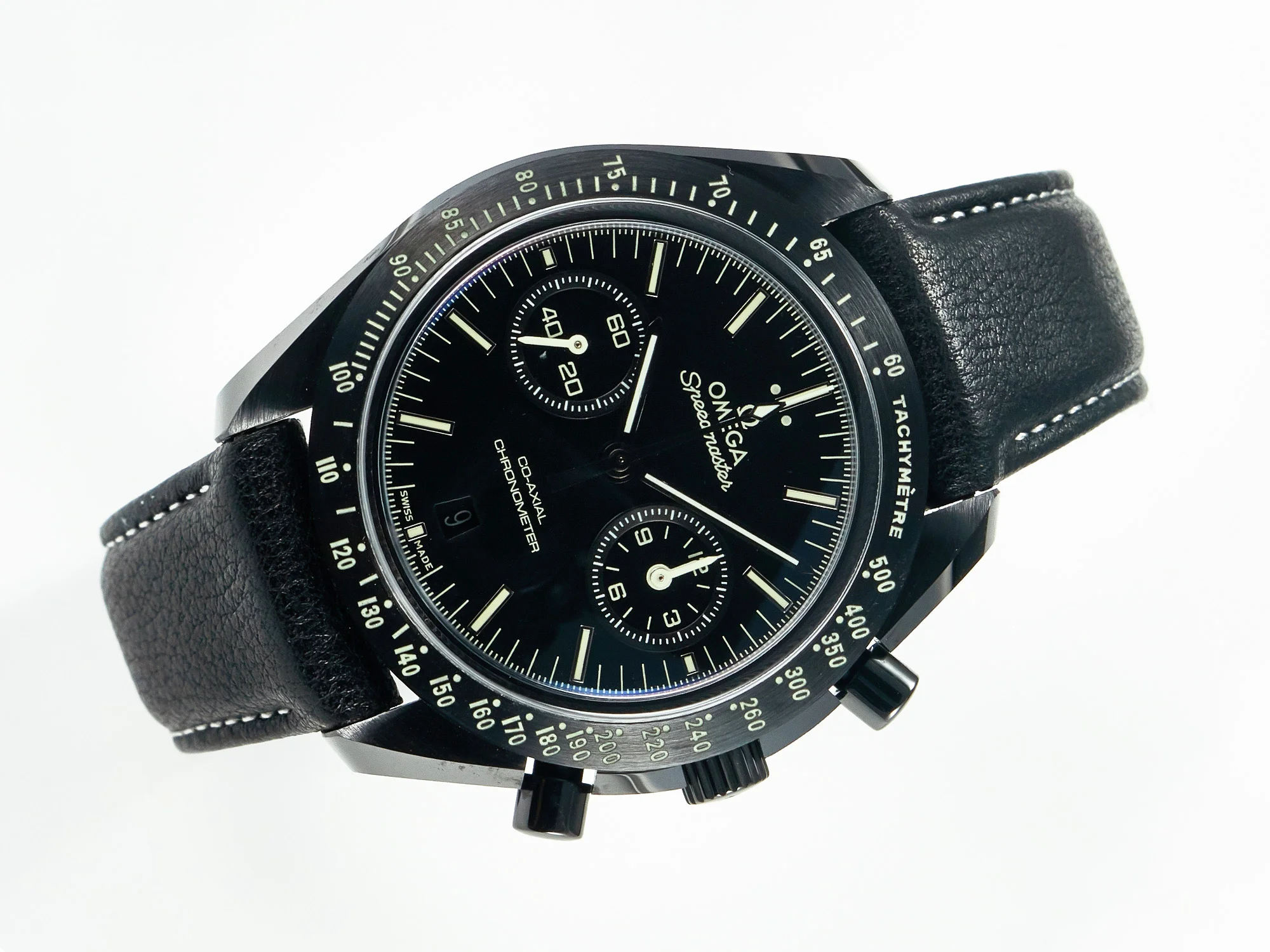 Speedmaster “Dark Side of The Moon” Real Ceramic N1F 1:1 Best Edition on Leather Strap A9900