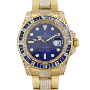 Submariner 116618LB Blue Dial in Yellow Gold with Diamonds