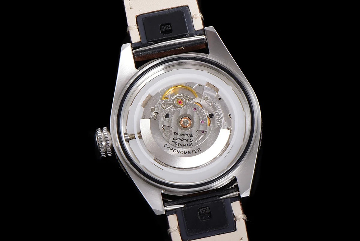 Tag Heuer Autavia Caliber 5 Black Dial with Black Ceramic Bezel on LeatherStrap