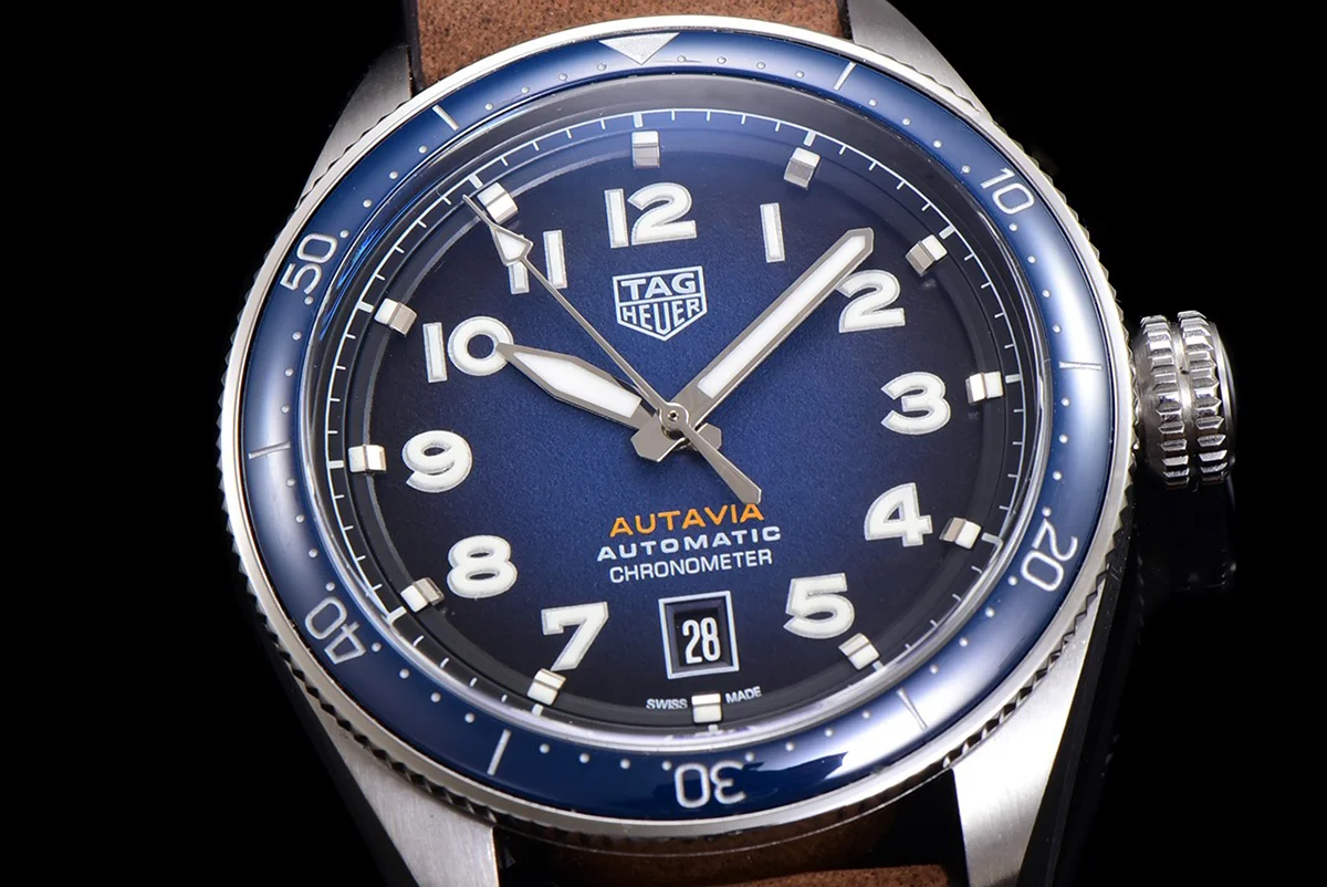 Tag Heuer Autavia Caliber 5 Blue Dial with Blue Ceramic Bezel on Nylon Strap