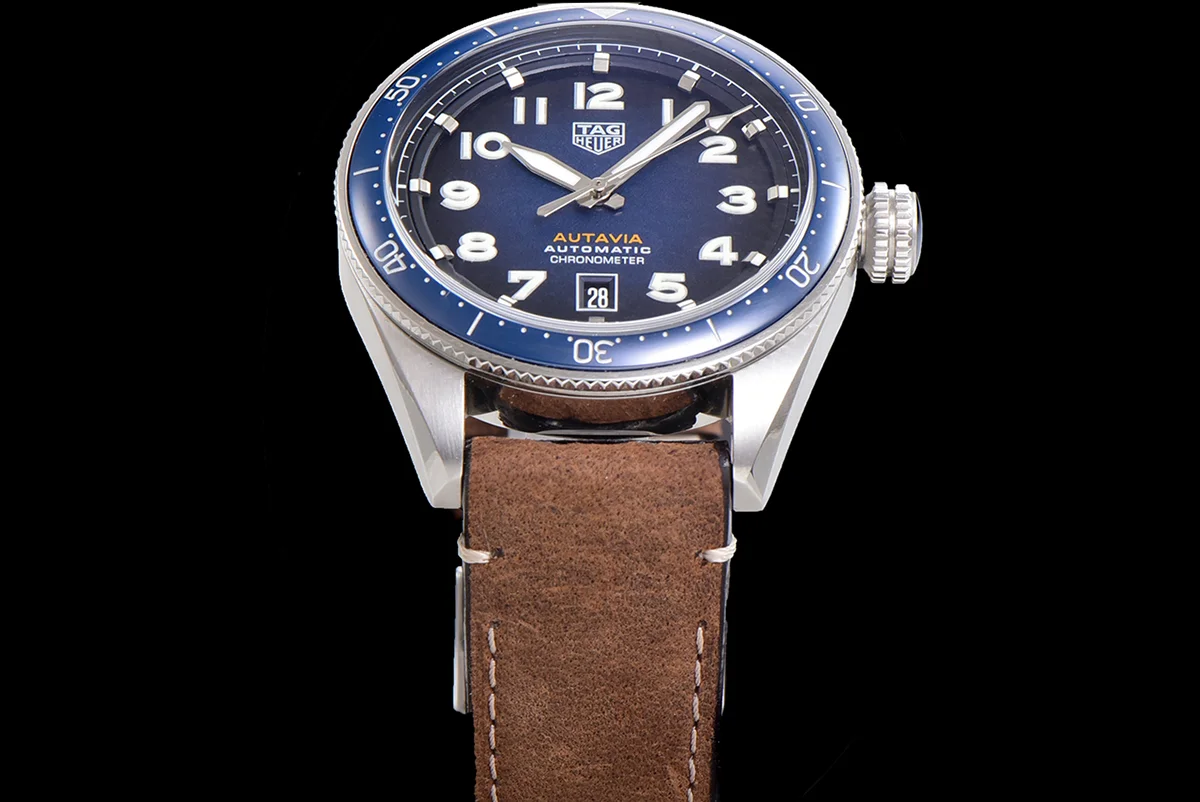 Tag Heuer Autavia Caliber 5 Blue Dial with Blue Ceramic Bezel on Nylon Strap