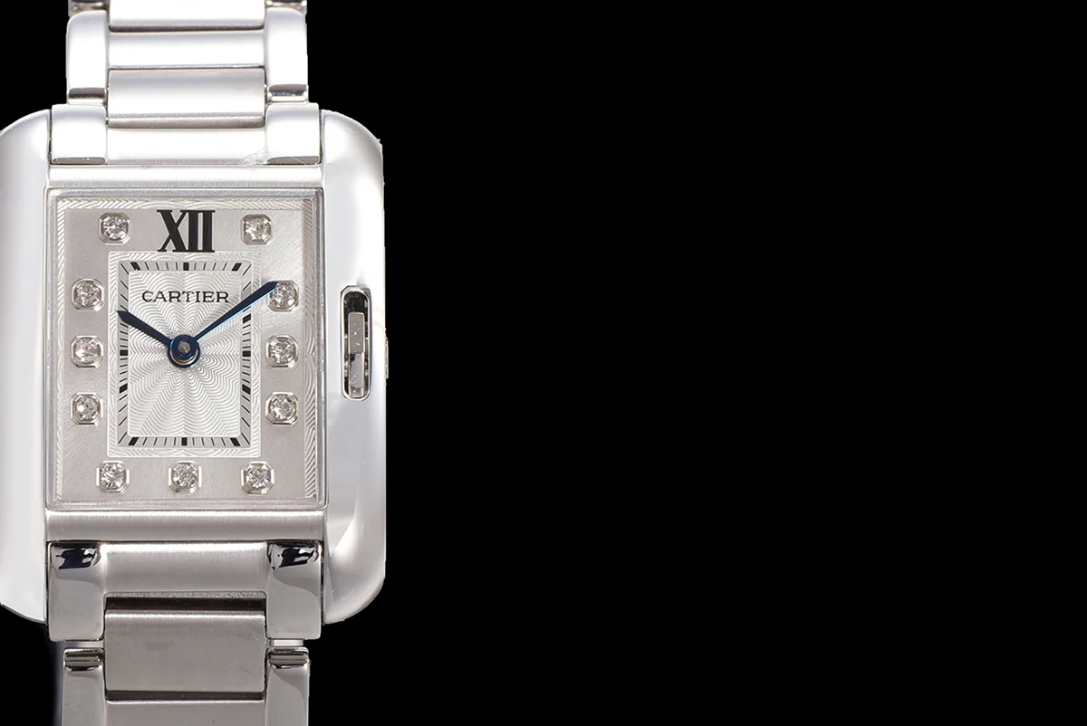 Tank Anglaise 30.2mm White Dial with Diamond Marker in Steel