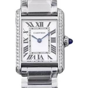 Tank Must 29.5mm White Dial with Diamond Bezel in Steel
