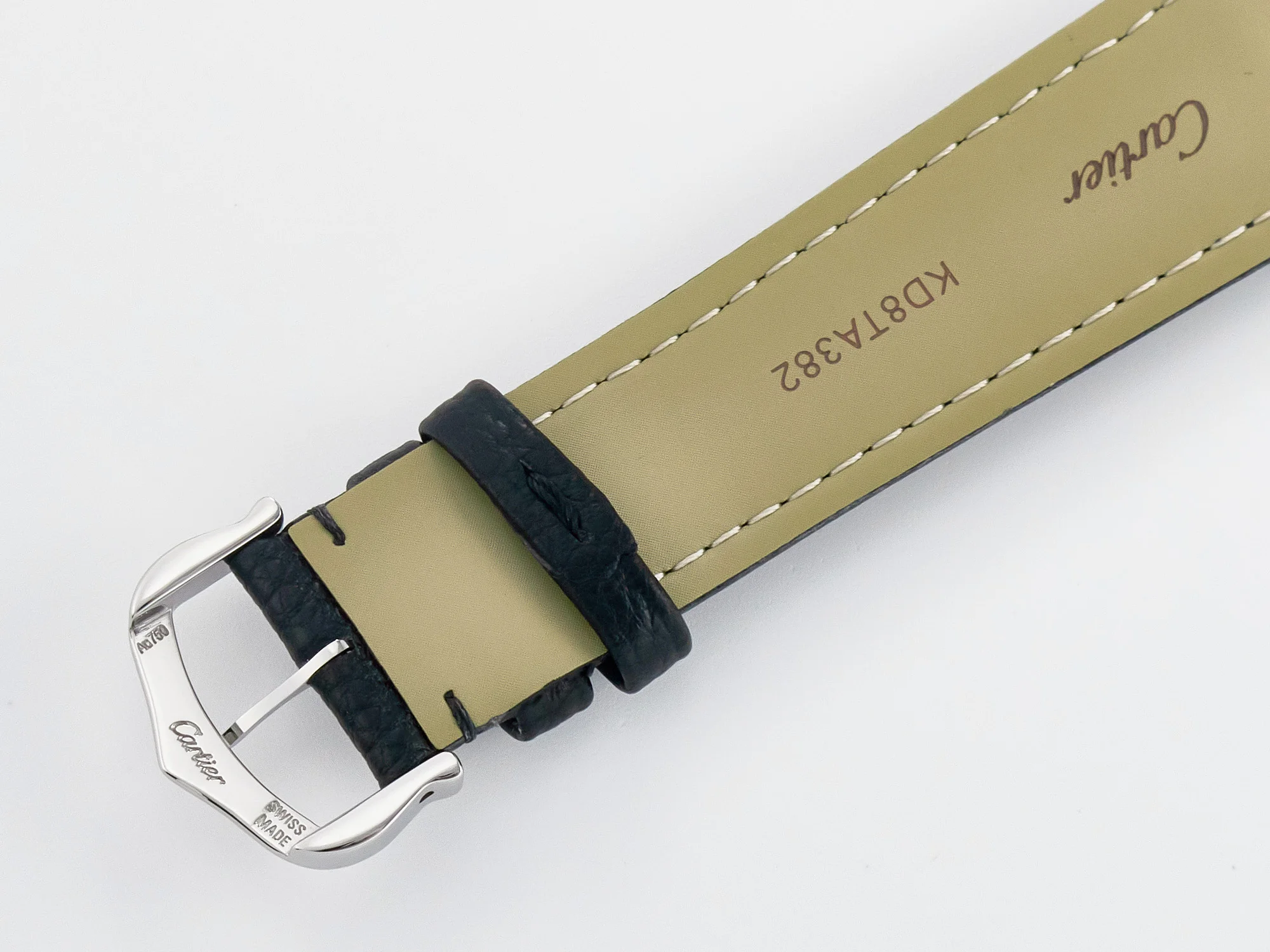 Tank Must Large SS 33.7mm DRF 1:1 Best Edition White Dial on Black Leather Strap Swiss Quartz