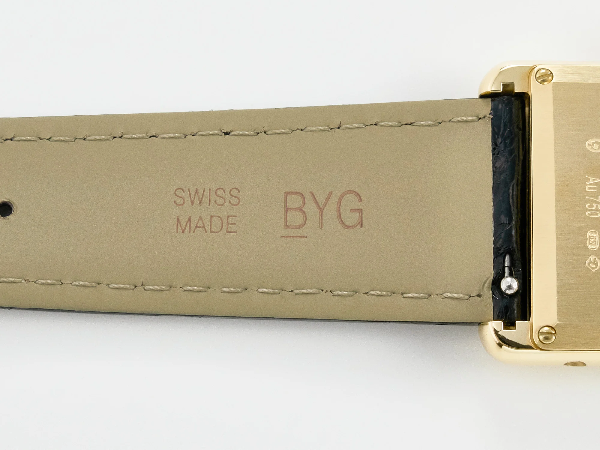 Tank Must Large YG 33.7mm DRF 1:1 Best Edition YG Dial on Black Leather Strap Swiss Quartz