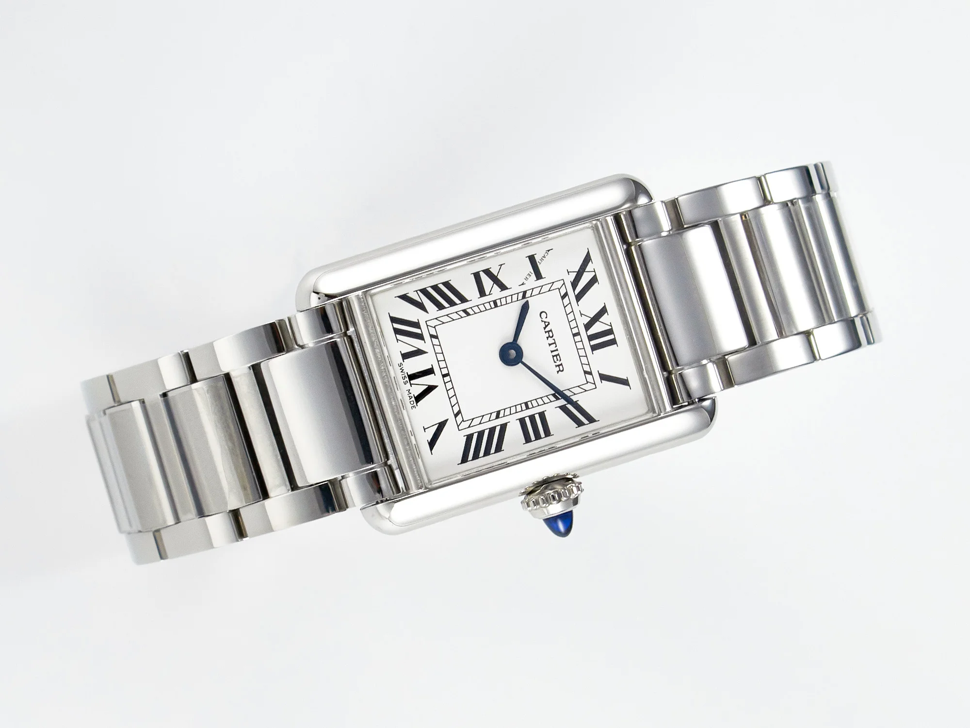 Tank Must SS 33.7mm DRF 1:1 Best Edition White Dial on SS Bracelet Jap Quartz