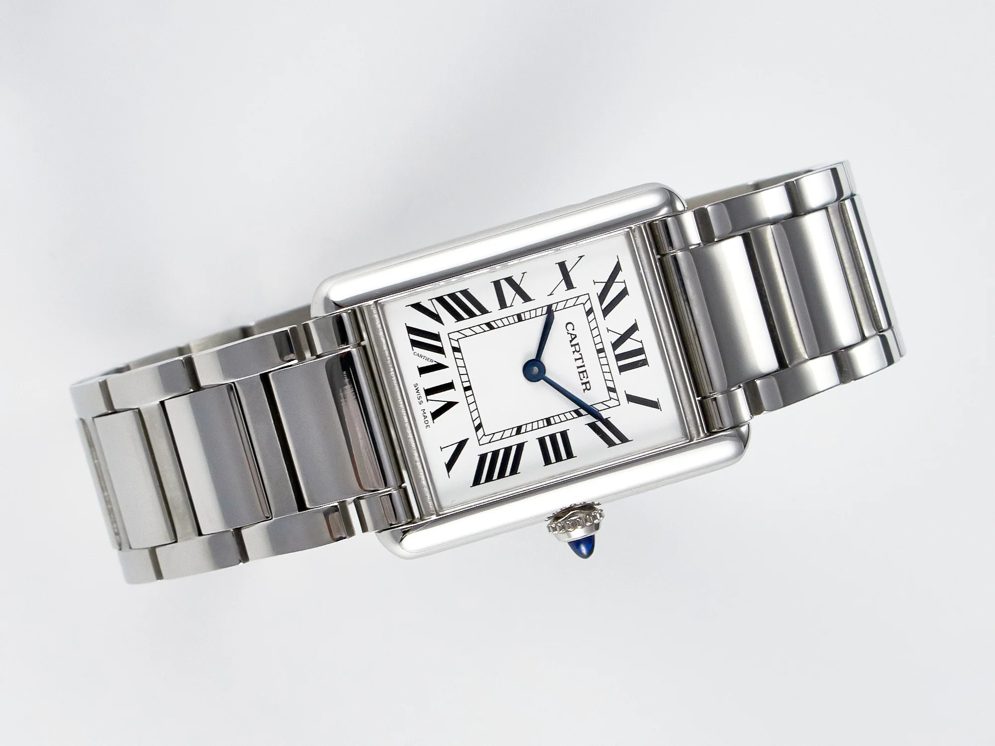 Tank Must SS 33.7mm DRF 1:1 Best Edition White Dial on SS Bracelet Jap Quartz