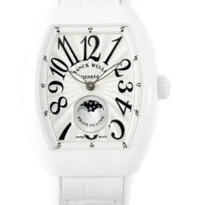 Vanguard Moonphase V32 White Dial in Ceramic on White Strap