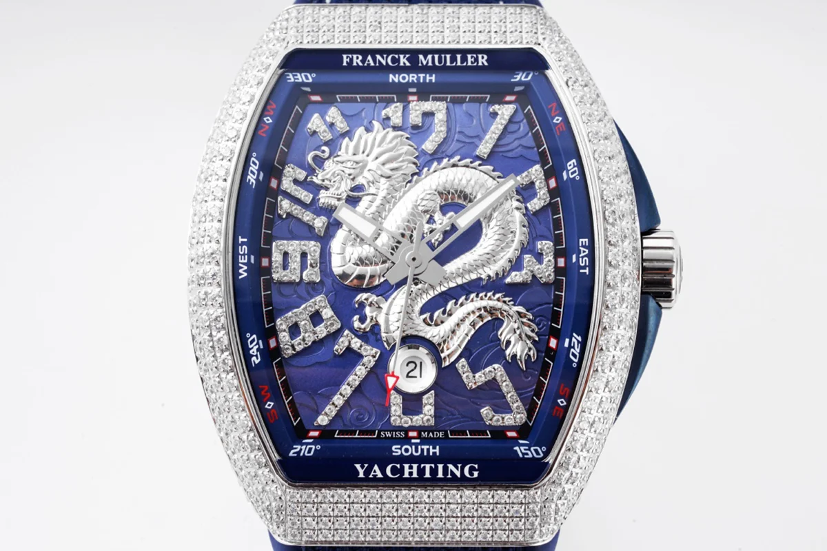 Vanguard Yachting Dragon V45YT Blue Dial with Diamond Bezel