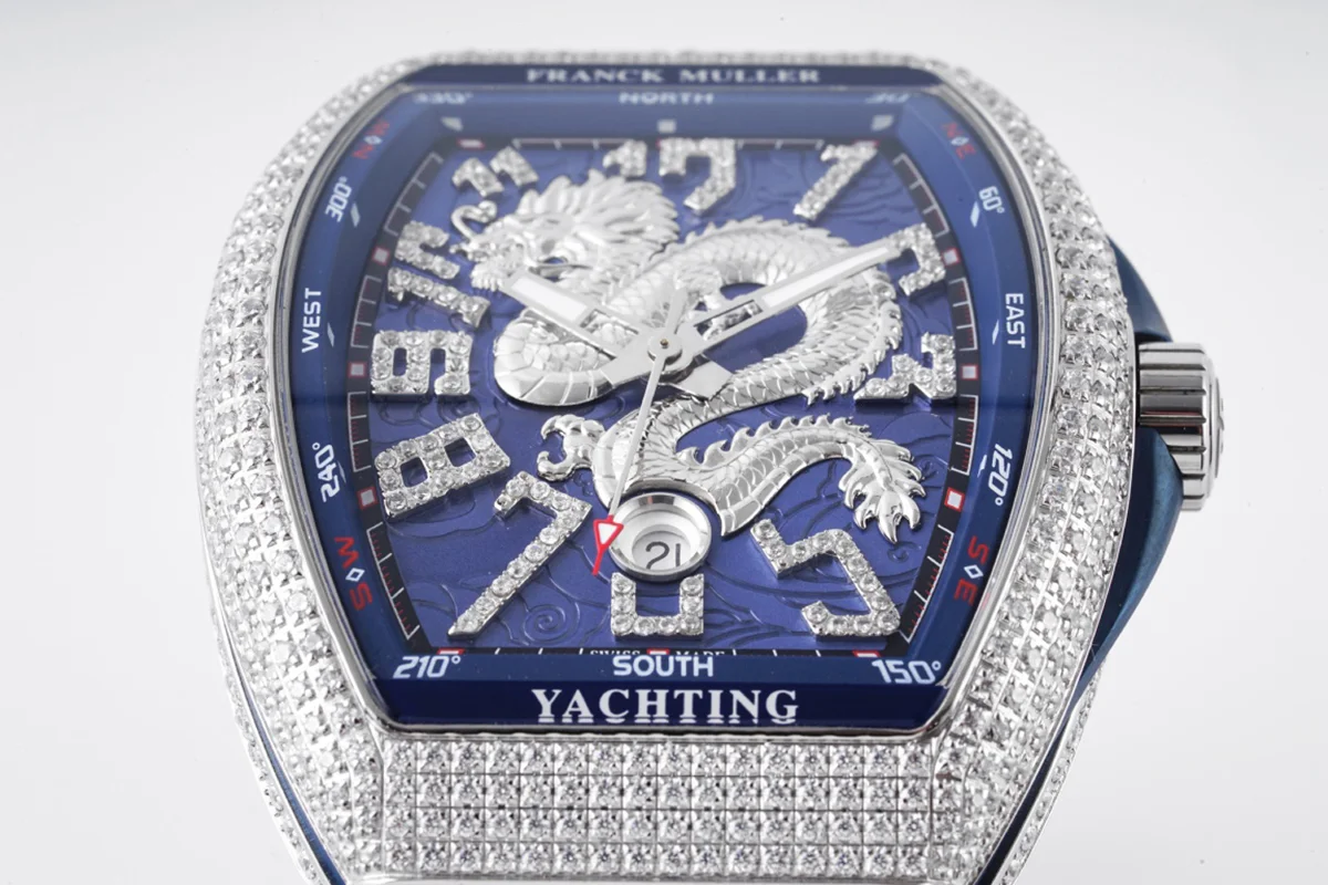 Vanguard Yachting Dragon V45YT Blue Dial with Diamond Bezel
