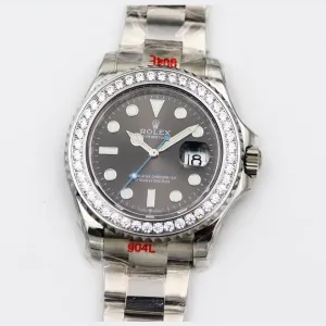 Yacht-Master 116622 Rolesium Grey Dial with White Diamond Bezel